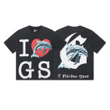 1112* Godspeed vintage washed distressed printed cotton short sleeves
