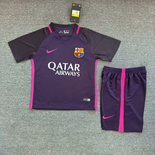 Barcelona 2016-17 away kids kit