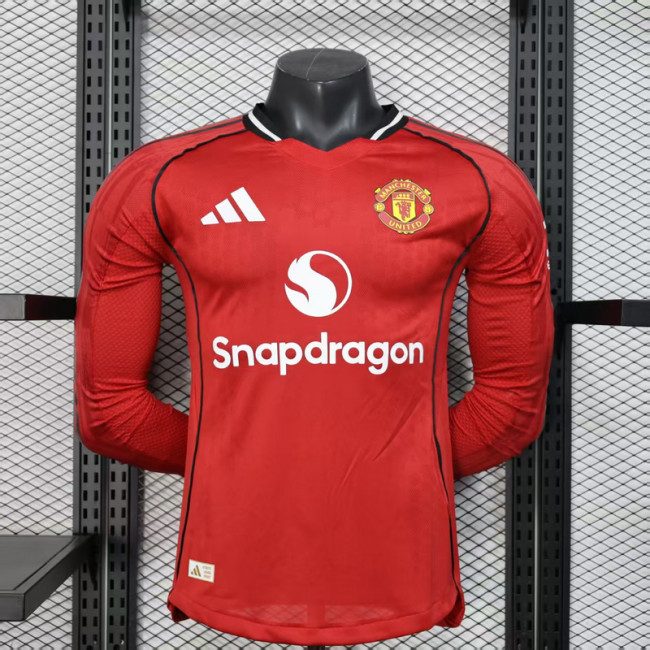 2025-26 Manchester United home long sleeve player version jersey