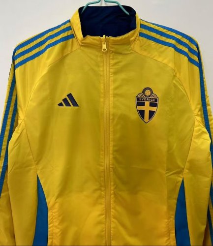 2025-26 Sweden blue yellow reversible Windbreaker