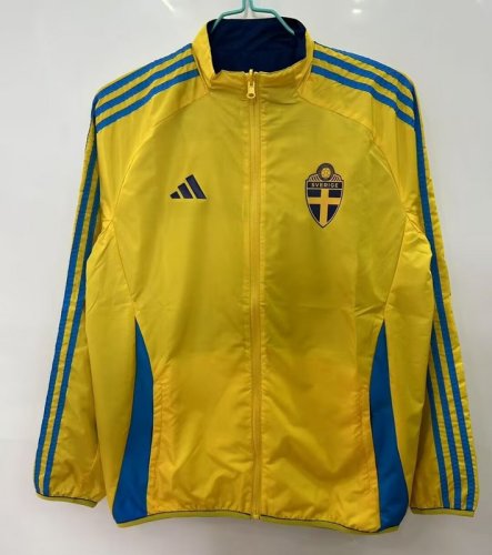 2025-26 Sweden blue yellow reversible Windbreaker