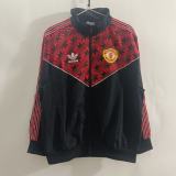 1991 Manchester United black red classic retro Windbreaker
