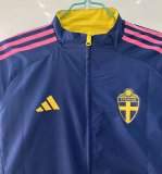 2025-26 Sweden blue yellow reversible Windbreaker