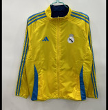 2025-26 Real Madrid yellow and blue reversible windbreaker