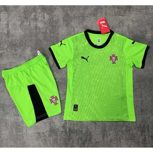 2025-26 Portugal green goalkeeper kids kit