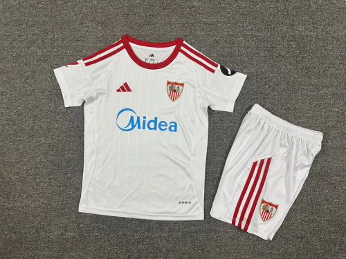 2025-26 Sevilla FC home kids kit