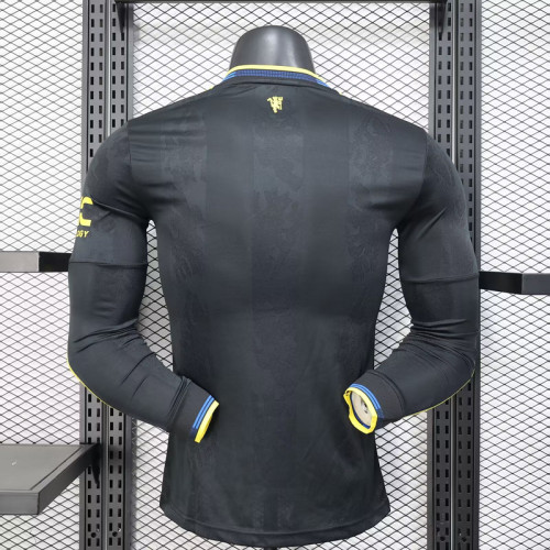 2025-26 Manchester United third Away black long sleeve player version jersey