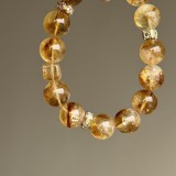 [Fortune] Natural Yellow Tower Gold Crystal Bracelet 12m+ Large Comprehensive Fashion Crystal Bracelet for Men and Women