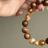 Black rosewood yellow pagoda gold bracelet wooden Buddhist beads Wenwan single circle male and female couple bracelet