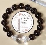 Brown crystal bracelet couple style single loop fashion high-end large particle design beaded bracelet (wuqiongda)