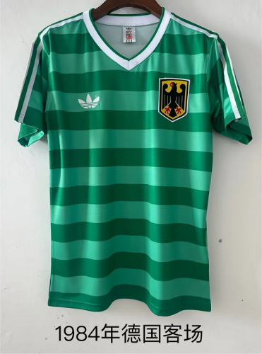 1984 Germany away retro soccer jersey