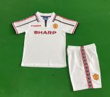1998 Manchester United white retro kids kit