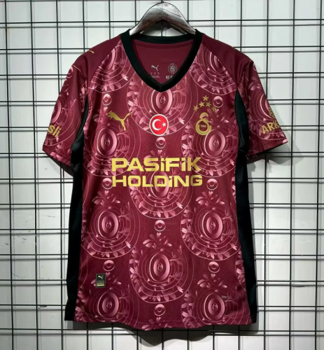 5 star Galatasaray 2025-26 Third red with sponsor soccer jersey S-4XL