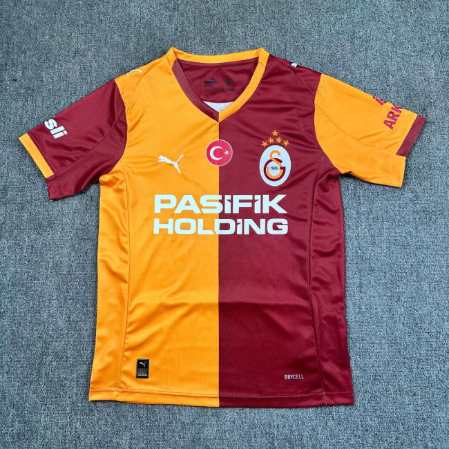5 star Galatasaray 2025-26 Home with sponsor soccer jersey S-4XL