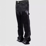 Denim patchwork trousers