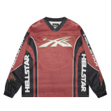 H2522 * Hell Star Autumn and Winter Long Sleeves Mesh Splicing Long Sleeves