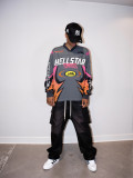 H2521* Hell Star Autumn and Winter Long Sleeve Mesh Splicing Long Sleeve