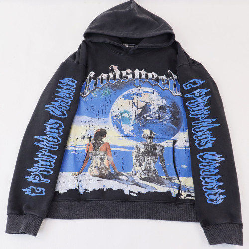 5517*Godspeed washed and distressed high-quality sweatshirt