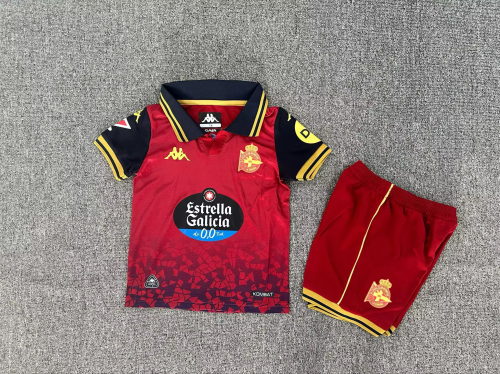 2025-26 Deportivo de La Coruna away kids kit 