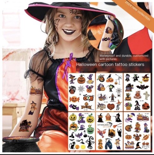 Cartoon Tattoo Stickers Waterproof Sweat Halloween Festival Party Decoration Graffiti Tattoo Stickers