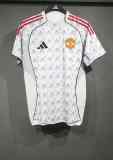 2025-26 Manchester United grey white player version jersey S-3XL(The player version is more slim fit, it is recommended to buy one size larger)