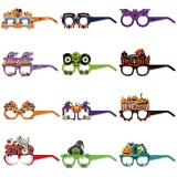 Halloween paper glasses children's adult scene decoration funny photo props party supplies