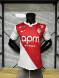 2025-26 Monaco home with sponsor player version soccer jersey with sponsor (The player version is more slim fit, it is recommended to buy one size larger)