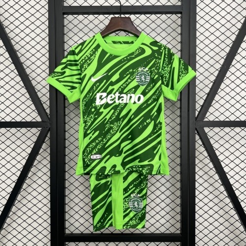 2025-26 Sporting Lisbon Goalkeeper Green Kids Kit