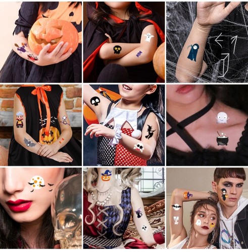 High-end Halloween luminous tattoo stickers boys and girls festival temporary luminous tattoo stickers