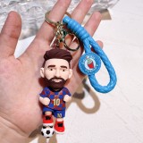 Football Ronaldo Messi keychain Football Cup star jersey doll keychain fan small gift football pendant
