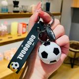 Creative and exquisite acrylic football pendant car cartoon schoolbag 6 color keychain couple internet celebrity small gift