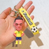 Football Ronaldo Messi keychain Football Cup star jersey doll keychain fan small gift football pendant