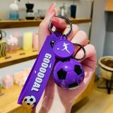 Creative and exquisite acrylic football pendant car cartoon schoolbag 6 color keychain couple internet celebrity small gift