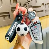 Creative and exquisite acrylic football pendant car cartoon schoolbag 6 color keychain couple internet celebrity small gift