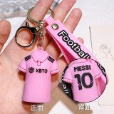 Football Ronaldo Messi keychain Football Cup star jersey doll keychain fan small gift football pendant