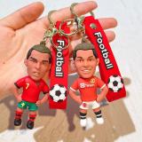 Football Ronaldo Messi keychain Football Cup star jersey doll keychain fan small gift football pendant