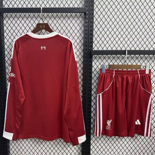 2025-26 Liverpool Home Long Sleeve Kids Kit