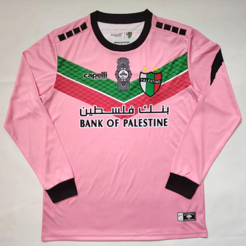 Retro Palestino CD 2022-23 red Long Sleeve soccer jersey 
