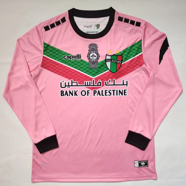 Retro Palestino CD 2022-23 red Long Sleeve soccer jersey 