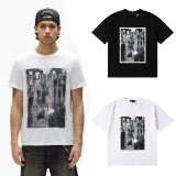 Purple Brand Parking Lot abstract face print high-quality double yarn casual round neck short-sleeved T-shirt for men and women