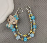 （ LL ）KT cat alloy mobile phone chain beaded cute pendant chain cartoon pendant