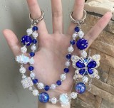 （ZLY) Color-changing beads high-end pendant butterfly tassel boutique handmade beaded mobile phone chain anti-drop mobile phone case bag pendant