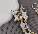（LL）Diamond ball crystal light luxury necklace set mobile phone chain selected beaded chain bag extension chain pendant