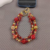 (LL) Heavy Diamond Ball Phone Chain Backpack Clip Short Chain European and American Christmas Fashion Accessories
