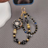 (LL) Double chain mobile phone chain heavy backpack pendant light luxury fresh INS flower pendant