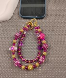 (LL) Full Diamond Mobile Phone Chain Backpack Pendant Ornament Anti-lost Chain Back Clip Short Chain Double Chain Rich Woman Chain