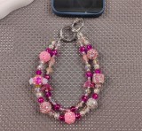 (LL) Heavy Diamond Ball Phone Chain Backpack Clip Short Chain European and American Christmas Fashion Accessories
