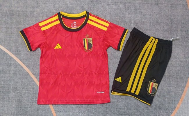 2025-26 Belgium Home Soccer Uniform Kids  Kit