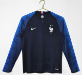 Retro 2018 France home long sleeves soccer jersey