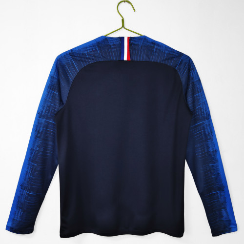 Retro 2018 France home long sleeves soccer jersey